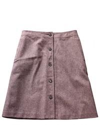 Burgundy Button Skirt