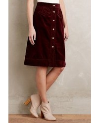 Holding Horses Button Front Cord Skirt