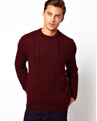 Asos Cable Sweater In 100% British Wool