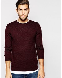 Asos Brand Cable Knit Sweater In Merino Wool Mix