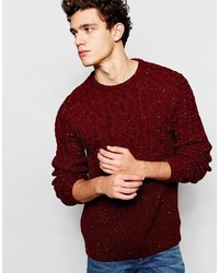 Asos Brand Cable Knit Sweater With Nepp
