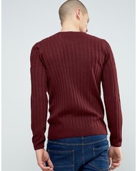 Asos Cable And Rib Mix Sweater In Wool Mix