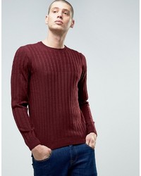 Asos Cable And Rib Mix Sweater In Wool Mix
