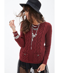 Forever 21 Cable Knit Pocket Sweater