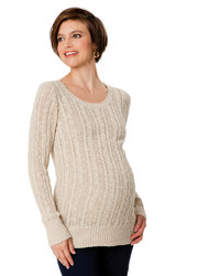Motherhood Long Sleeve Cable Knit Maternity Sweater