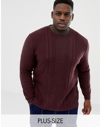 Tom Tailor Plus Knitted Jumper In Cable Knit In Red