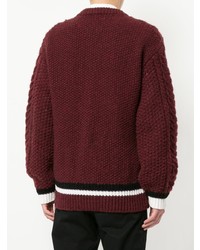 Coohem Stripe Detail Aran Knit Sweater