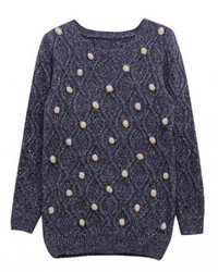ChicNova Vintage Manual Balls Round Collar Cable  Knit Sweater