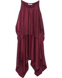 Elizabeth and James Greer Asymmetric Layered Brushed Silk Satin Dress