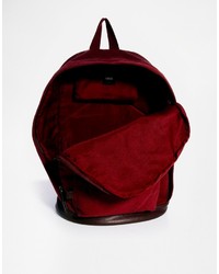 Asos Brand Backpack In Burgundy