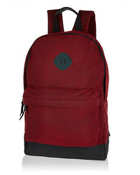 River Island Red Canvas Backpack