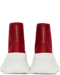 Alexander McQueen Red Tread Slick High Sneakers