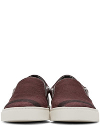 Burberry Burgundy Copford Slip On Sneakers