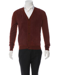 Burberry Leather Trimmed Cardigan