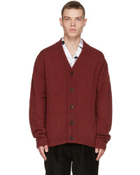 Ps By Paul Smith Red Merino Wool Cardigan