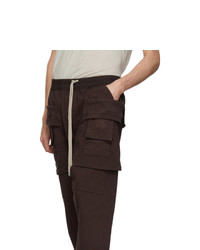 Rick Owens DRKSHDW Burgundy Creatch Cargo Pants