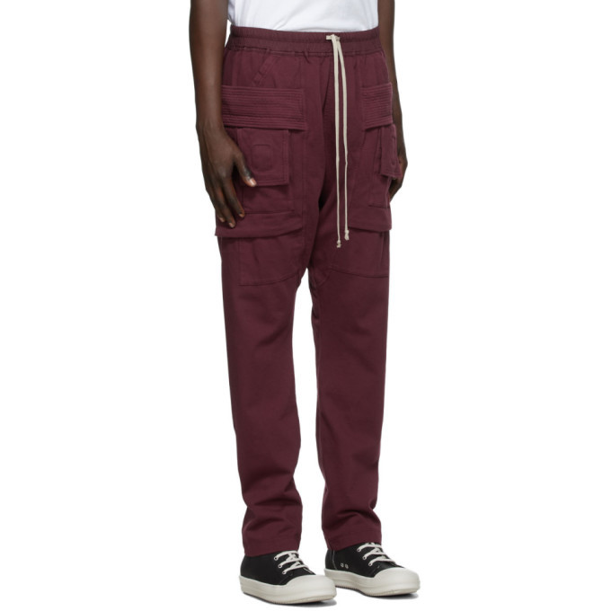Rick Owens DRKSHDW Burgundy Creatch Cargo Pants, $532 | SSENSE | Lookastic