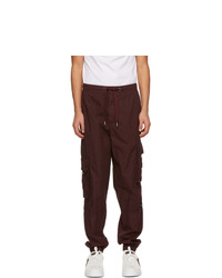 Dolce and Gabbana Burgundy Gart Dyed Jogging Cargo Pants