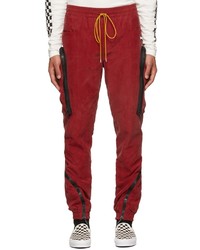 Rhude Red Cupro Yachting Cargo Pants