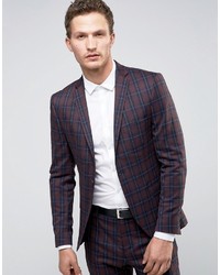 Selected Homme Super Skinny Suit Jacket In Check
