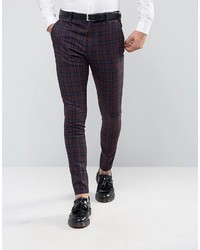 Selected Homme Super Skinny Suit Pants In Check