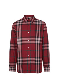 Men's Burgundy Shirts by Burberry | Lookastic
