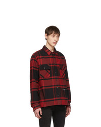 Off-White Red And Black Luxury Checked Shirt