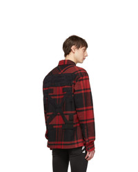 Off-White Red And Black Luxury Checked Shirt