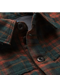 Blackmeans Slim Fit Checked Cotton Flannel Shirt