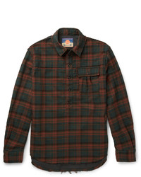 Blackmeans Slim Fit Checked Cotton Flannel Shirt