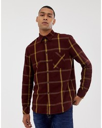 Nudie Jeans Co Sten Window Check Shirt In Plum