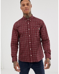 Pretty Green Long Sleeve Check Shirt In Red