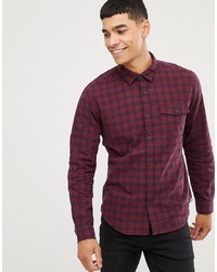 Esprit Slim Fit Checked Shirt In Red