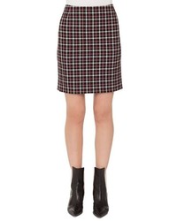 Burgundy Check Mini Skirt