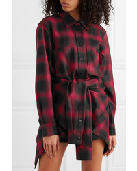 Alexander Wang Checked Wool Flannel Playsuit