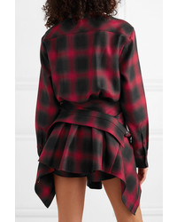 Alexander Wang Checked Wool Flannel Playsuit