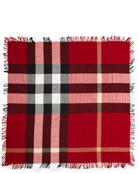 Burberry Color Check Wool Scarf Parade Red