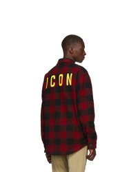 DSQUARED2 Red And Black Check Military Shirt