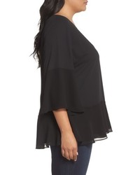 Sejour Flare Sleeve Double Layer Top
