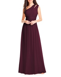 Levkoff Chiffon One Shoulder Gown