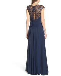 Paige Hayley Occasions Lace Chiffon Cap Sleeve Gown
