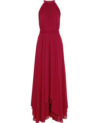 Donna Karan Belted Paneled Chiffon Evening Gown Ruby Red | Where to