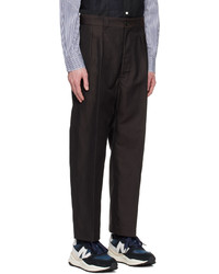 Comme des Garcons Homme Brown Pleated Trousers