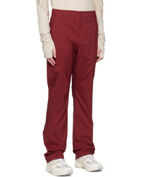 Post Archive Faction PAF Burgundy Zip Pocket Trousers