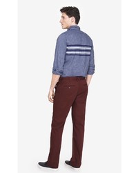 Express Straight Fit Dark Red Camden Chino Pant