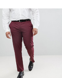 ASOS DESIGN Plus Skinny Smart Trousers In Burgundy