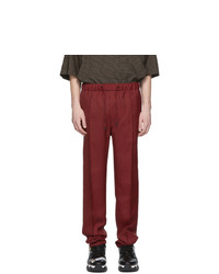 Fendi Red And Black Micro Houndstooth Trousers