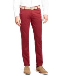 Hugo Boss Rice Slim Fit Cotton Colored Chinos 28r Open Red