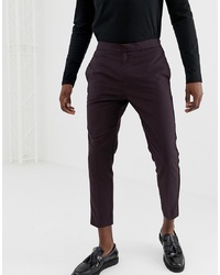 New Look Smart Trousers With In Burgundy