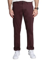 Jachs Straight Fit Stretch Cotton Chinos In New Burgundy At Nordstrom